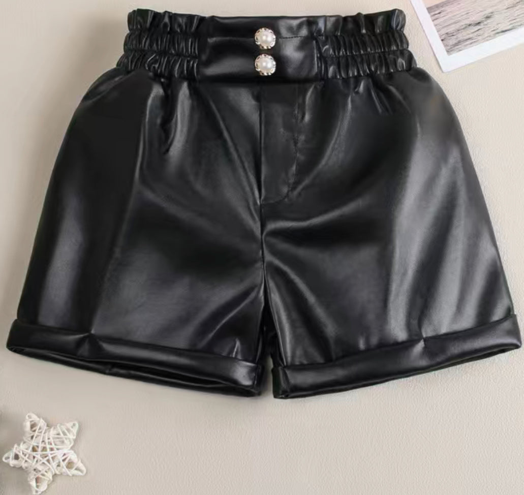 Pearl Leather Shorts